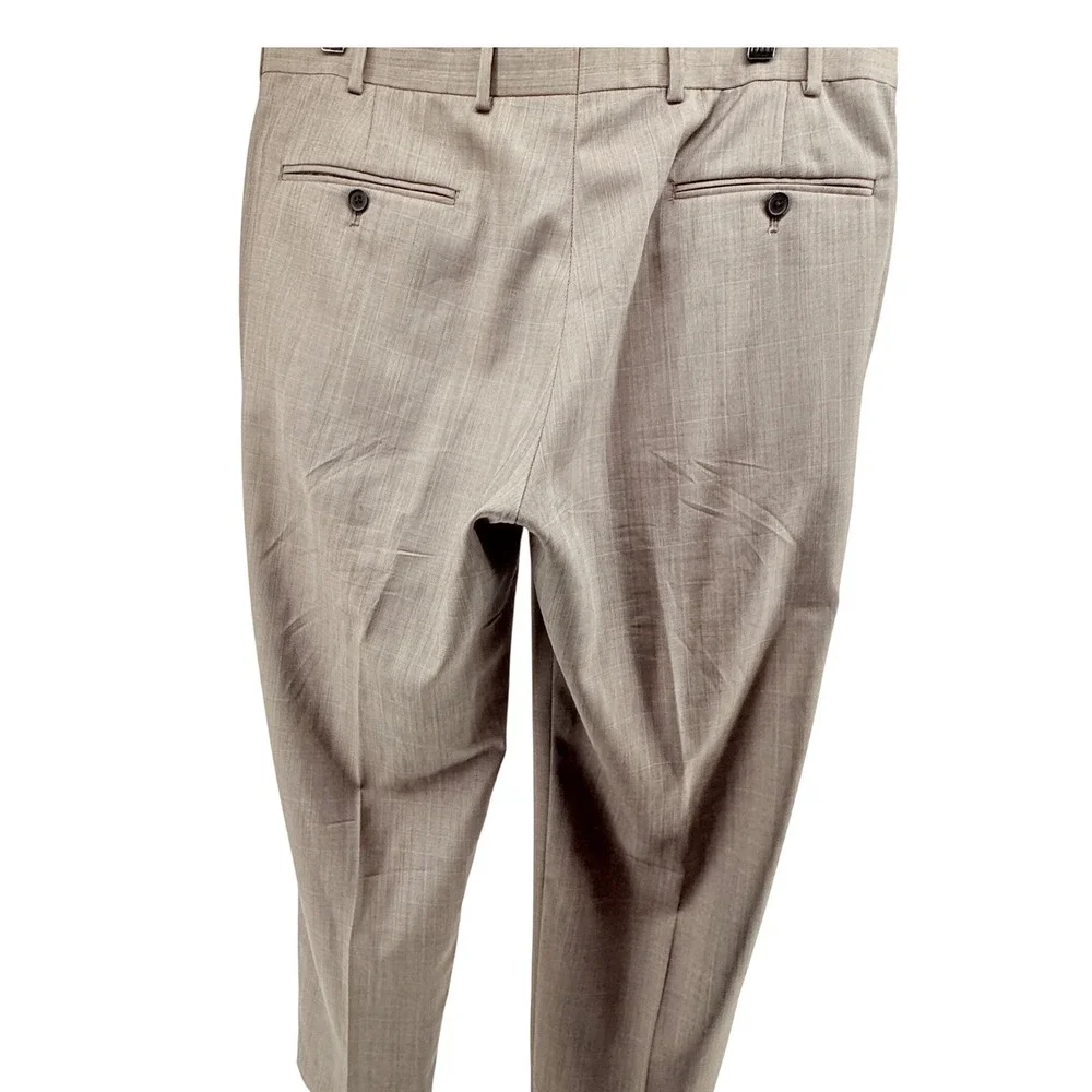 Brooks Brothers Pants 36x30 Lt‎ grey plaid Wool Madison Fit Business Trousers